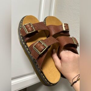 Dr. Martins Brown Leather Sandal
